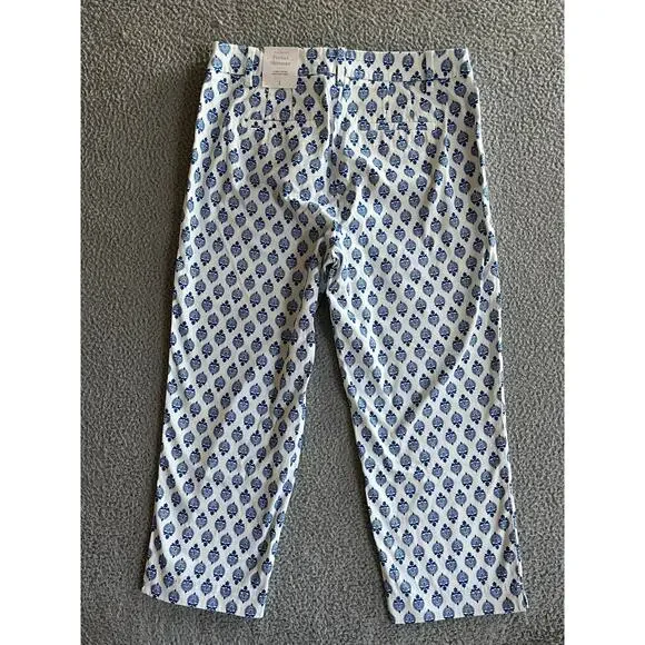 NWT Talbots Perfect Skimmer Pants 4 Small Slim Leg Crop Geometric Beach Classic - Picture 6 of 16